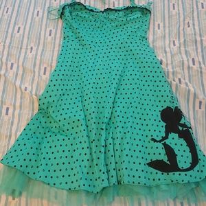 Teal polka dot Little Mermaid Dress